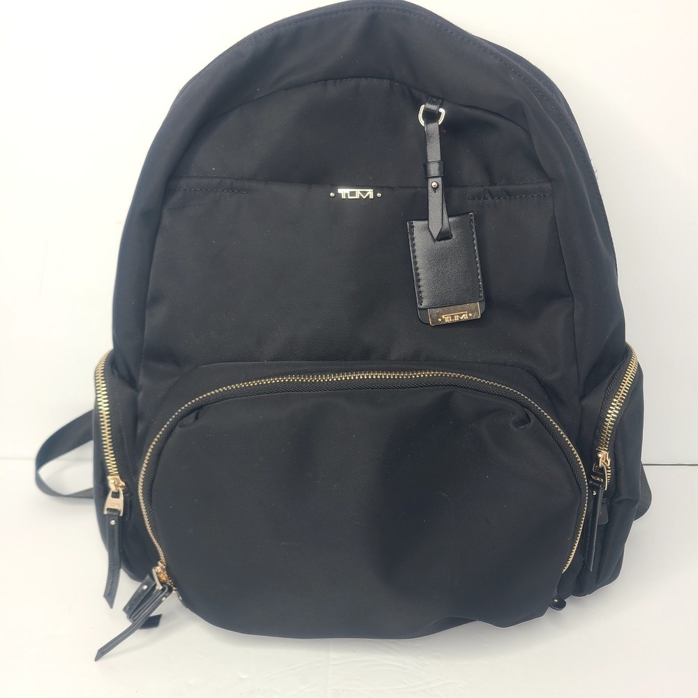 Tumi‎ Voyageur Calais Black Nylon Backpack Business Travel Laptop Lightweight